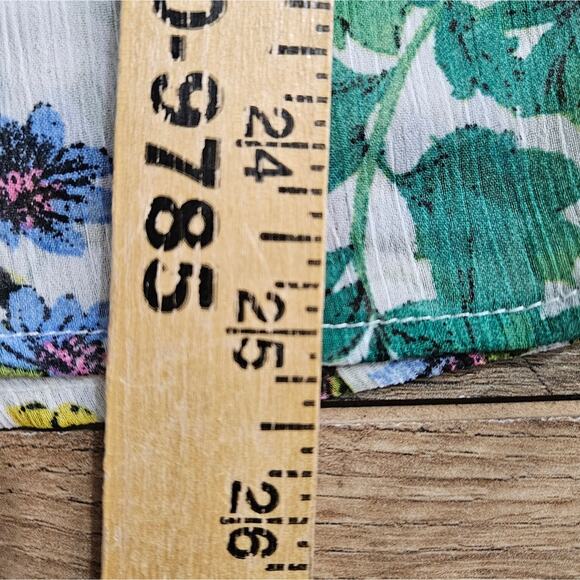 Chenault Tassel Top Womens Small Floral Bloomcore Spring Boho Hippie Vibrant - Picture 12 of 13